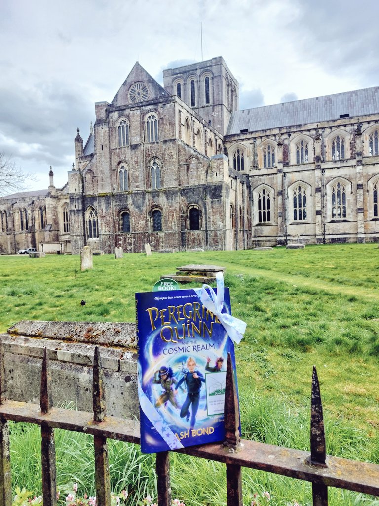 This copy of Peregrine Quinn and the Cosmic Realm by @ashbwrites is waiting to be found at @WinCathedral where they have their very own resident peregrines! 🥰 @the_bookfairies @piccadillypress
