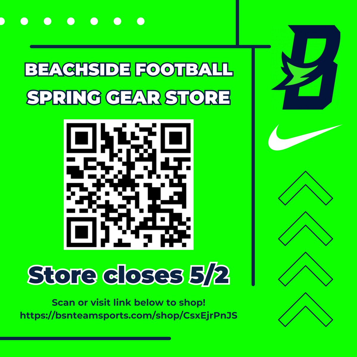 Beachside Football Spring Gear Store is LIVE! Order before May 2nd. #LetsGetlt #BarracudaNation #BeachsideMade