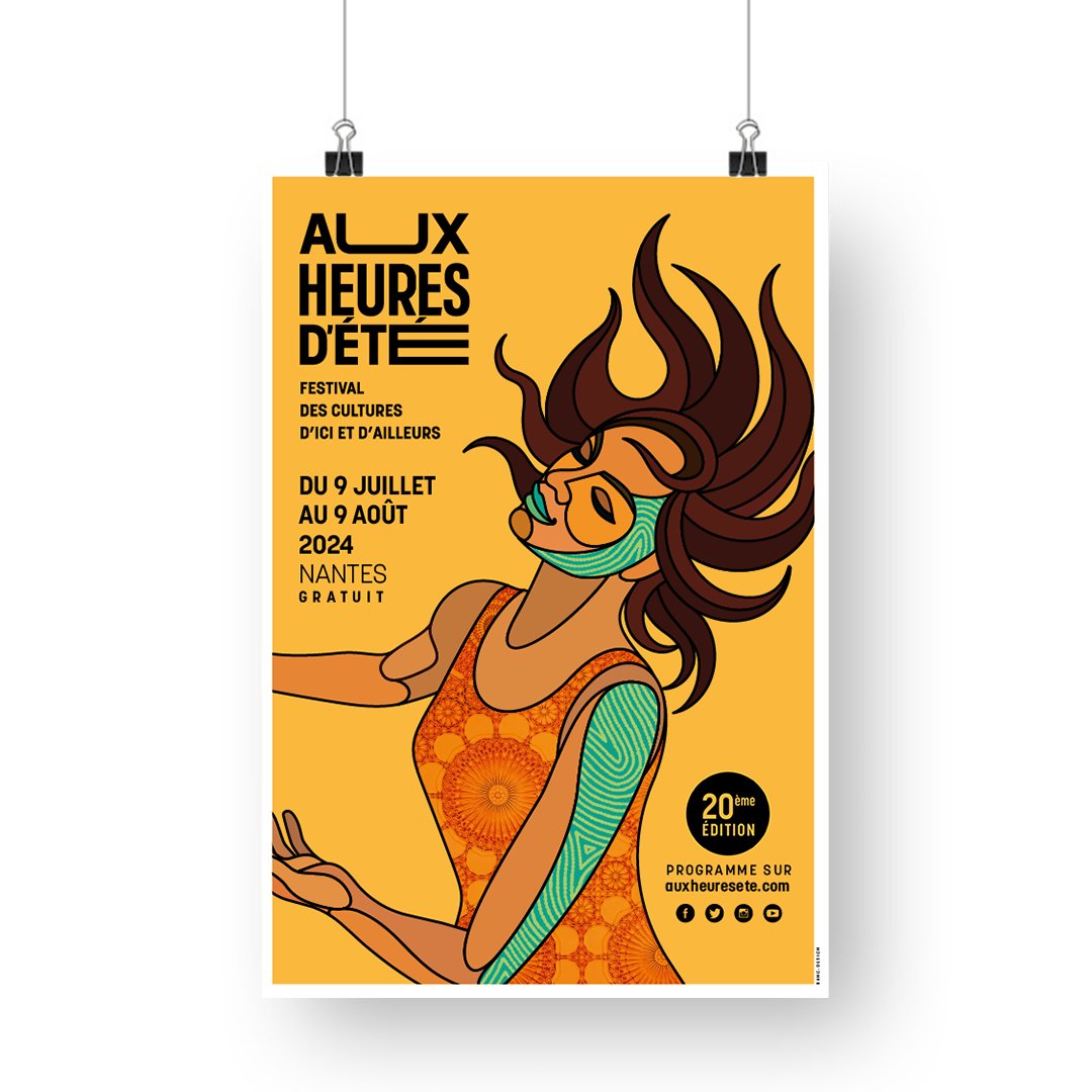 Nous sommes heureux de vous dévoiler le visuel de cette 20ème édition d'Aux heures d'été, réalisé par BANG DESIGN, et qui annonce une édition colorée sous le signe des rituels du monde ! 
<a href="/nantesfr/">Ville de Nantes</a> <a href="/CreditMutuel/">Crédit Mutuel</a> <a href="/Trempo_/">Trempo</a> <a href="/ChateauNantes/">Château des ducs de Bretagne (compte inactif)</a> <a href="/AtlantideNantes/">ATLANTIDE</a> @bateauxnantais