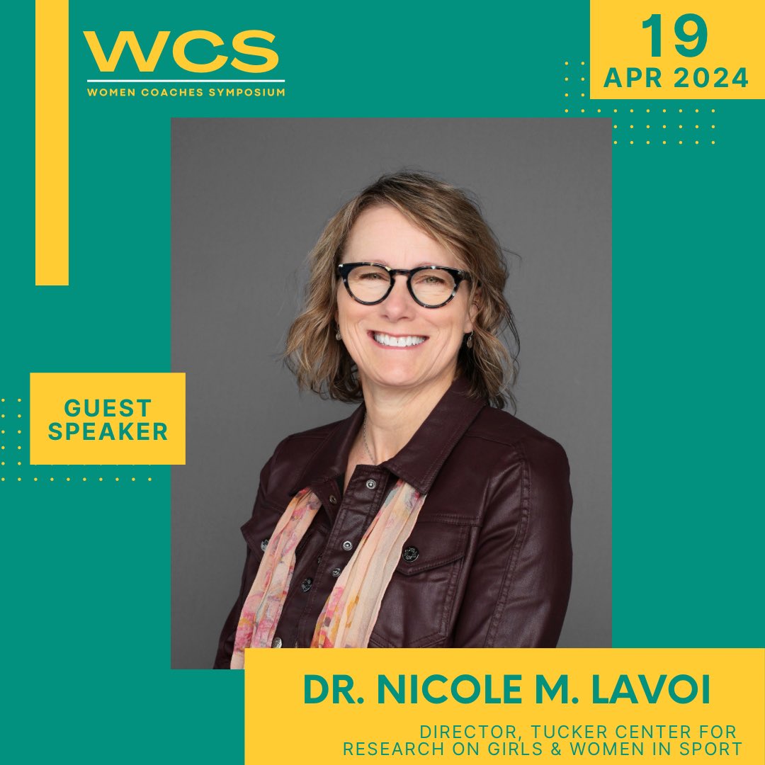 Who else is excited to see Dr. Nicole M. LaVoi, Director of the Tucker Center, TOMORROW at the 2024 Women Coaches Symposium?!?