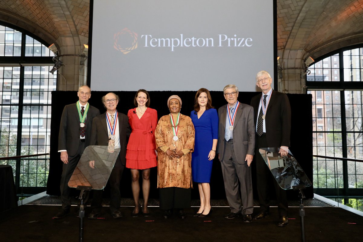 This weekend we celebrated 50 years of inspiring Templeton Prize laureates. We were honored to have five winners join us, and six others with representatives in attendance. L to R: @MGleiser @FrankWilczek Heather Templeton Dill @EdnaAdan Lauren Templeton Paul Davies…