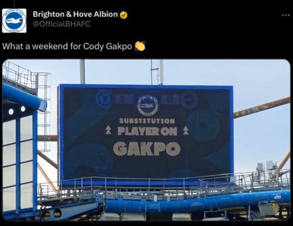 Never forget when Chelsea thought we subbed on Cody Gakpo