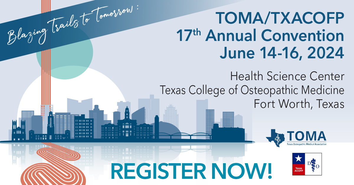 Registration is open! 📣 Apply by May 3rd to take advantage of early bird pricing!📣 Join us in Fort Worth for the 17th Annual Convention or attend virtually. ⭐️More info and registration here: txosteo.org/annual-convent…