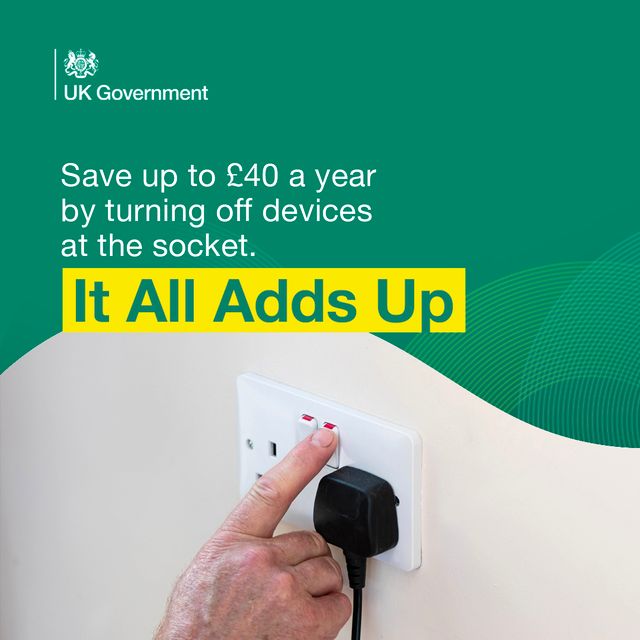 Looking to switch things up and save money? 💸 Turning off devices like TVs, smart devices, computers and games consoles at the plug can stop you using excess power and save you up to £40 a year ⚡️ helpforhouseholds.campaign.gov.uk/energy-saving-… #ItAllAddsUp