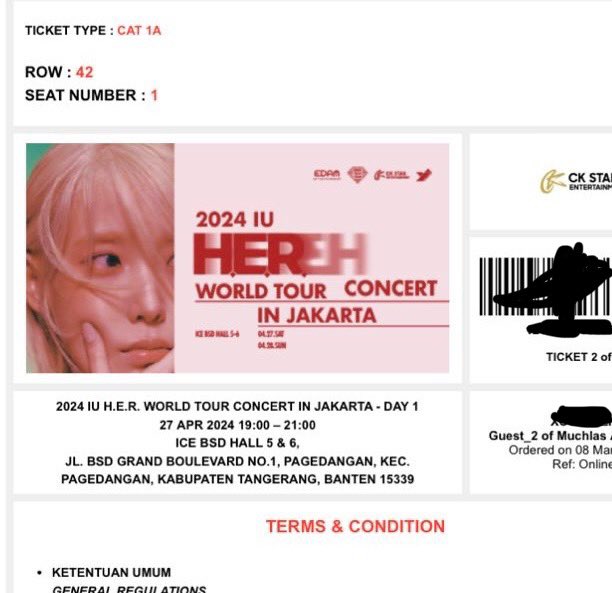 humanberbinar's tweet photo. @cimutsz @shiningsyou WTS IU HER WORLD CONCERT JAKARTA

CAT 1 A (Avail 2 tix)
ROW 42 Seat 1 &amp; 2

✅ Data pribadi 
✅ dibantu urusin semuanya
✅ NO TAX, harga 6jt/2tix (JUAL RUGI)

#HER_WORLD_TOUR_IN_JAKARTA #HER_WORLD_TOUR #WTB #WTS WTB WTS https://t.co/pqz2wmEiFk