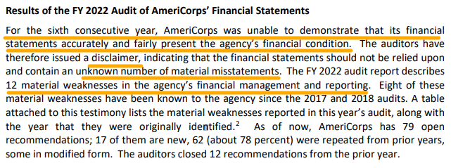 True: Deborah J. Jefferies, @SECgov Inspector General hopes her 'prior experience adds value' (the quiet part - for @GaryGensler) Her testimony on 'more than a decade' @AmeriCorps: 6 years w/out financials, disclaimer #audit opinions, material misstatements, and material