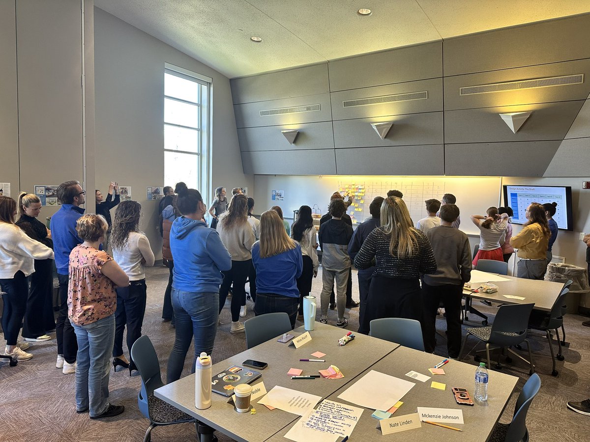 Students, Teachers, Administrators, Board Members, Architects, Designers, etc. all coming together to work on what schools and learning should look like in the future of @troyschools. #OneTroy #AllHawksSoar #WeAreTC #IAEast