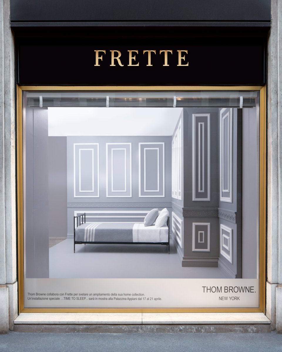 … at home with frette … thom browne by frette. introducing thom browne home in collaboration with frette. inspired by a shared commitment to perfection, the collection includes cotton sateen bed linens, bath accessories, and cashmere accent pillows and blankets, all emblazoned