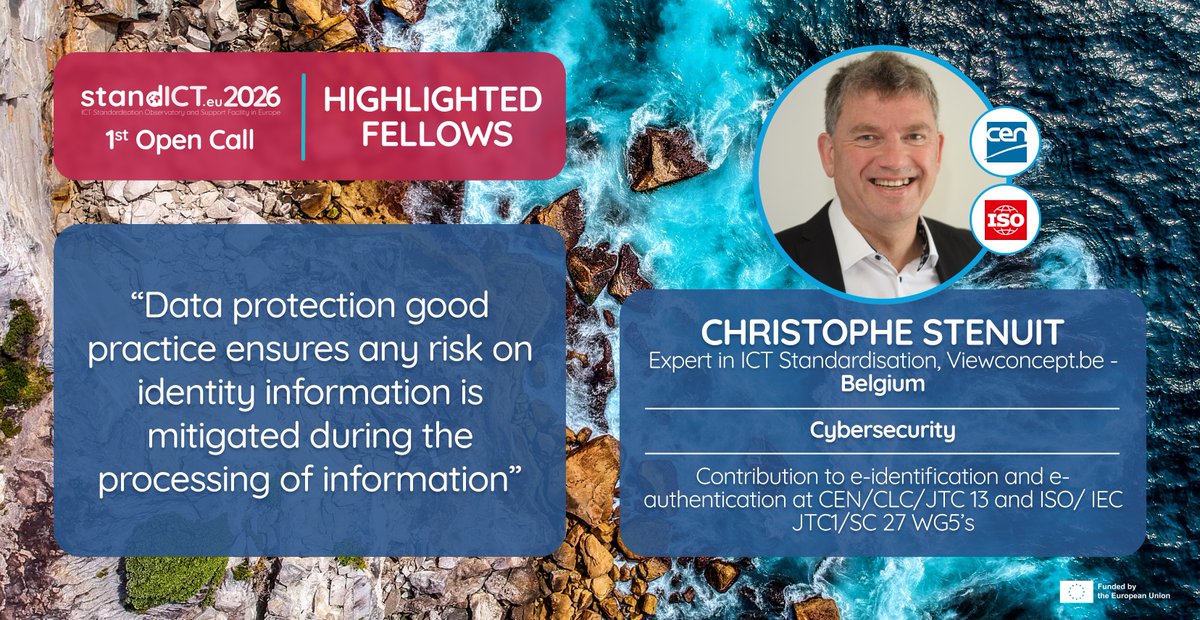 💃New @Stand_ICT Funded Fellows Webpage!🕺 💪This new page is dedicated to our fellows, showcasing their impact on global #standards: tinyurl.com/3c6ak3z5 Meet one of our fellows now✌️Christophe Stenuit 🇧🇪 💥Visit the site to learn more about Christophe's work & findings!