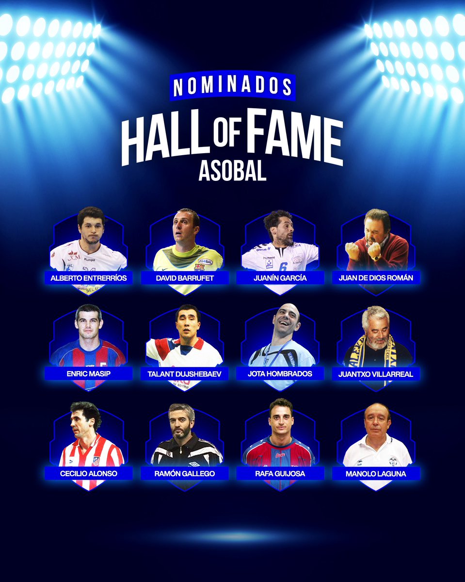 Liga Plenitude (@asobal) on Twitter photo 🌟 ¡Presentamos los candidatos para entrar en la primera promoción del 𝐇𝐀𝐋𝐋 𝐎𝐅 𝐅𝐀𝐌𝐄 <a href="/ASOBAL/">Liga ASOBAL</a>!
Jugadores, entrenadores y árbitro que han dejado una huella imborrable en nuestro deporte🤝
🗳️ Abrimos la votación popular hasta el 28 de abril 👉🏽 bit.ly/3U6NDDg 🌟 ¡Presentamos los candidatos para entrar en la primera promoción del 𝐇𝐀𝐋𝐋 𝐎𝐅 𝐅𝐀𝐌𝐄 <a href="/ASOBAL/">Liga ASOBAL</a>!
Jugadores, entrenadores y árbitro que han dejado una huella imborrable en nuestro deporte🤝
🗳️ Abrimos la votación popular hasta el 28 de abril 👉🏽 bit.ly/3U6NDDg