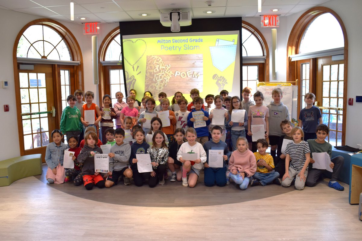 Happy National Poem in Your Pocket Day! Carry a favorite verse with you and spread some poetic vibes. Milton School is celebrating in a variety of ways, including a 2nd grade poetry slam, where they shared their own original masterpieces! #RyeCommitment