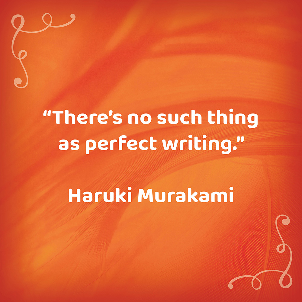 Quote of the week for the teens in my creative writing classes: “There’s no such thing as perfect writing.” Haruki Murakami More thoughts on this quote on my blog: kendrakandlestar.wordpress.com/2024/04/18/wis…