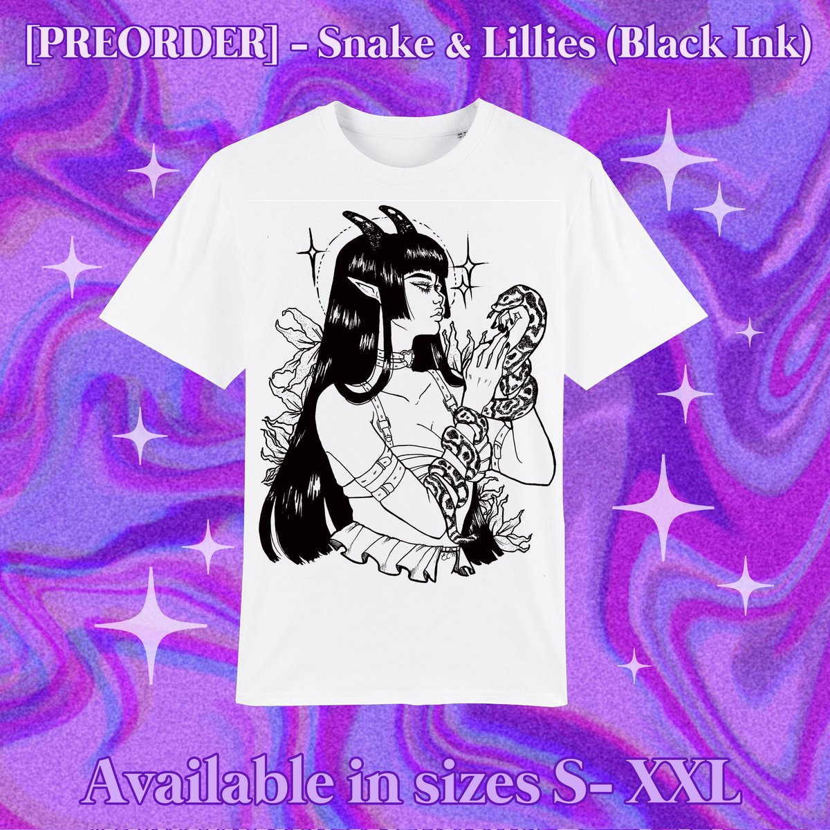 spacefruitshop's tweet photo. Preorders for our snake shirt restock + new color options will be up on our shop on 4/20!!! Excited to bring back new colors 🛸🍉 
Will be posting more new things for the shop update soon!! 👀 https://t.co/p5nJsjzPgC
