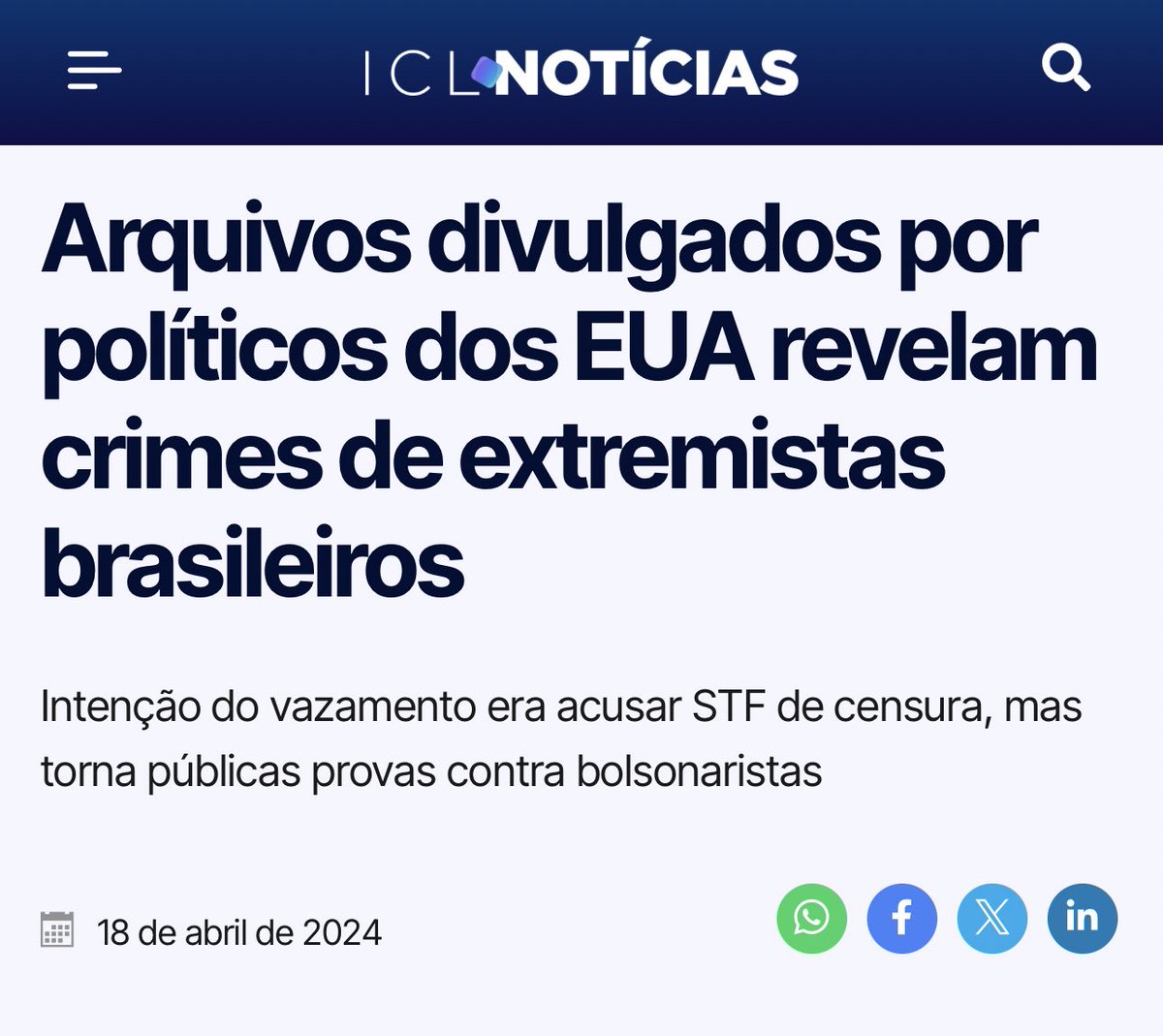 Políticos de extrema-direita dos EUA vazaram documentos sigilosos para acusar Alexandre de Moraes e STF de censura, mas acabaram revelando todos crimes de extremistas brasileiros.