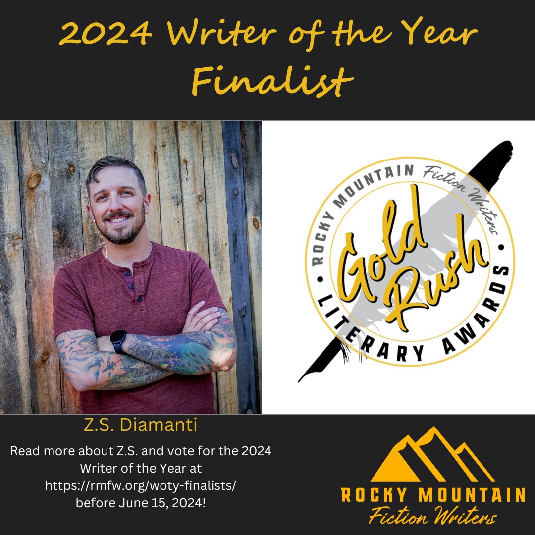 Congratulations to Z.S. Diamanti, one of our three RMFW Writer of the Year finalists! Please visit rmfw.org/woty-finalists/ to vote for our 2024 RMFW Writer of the Year before June 15th #IamRMFW #COGold2024 #WritingConference #WritingCommunity