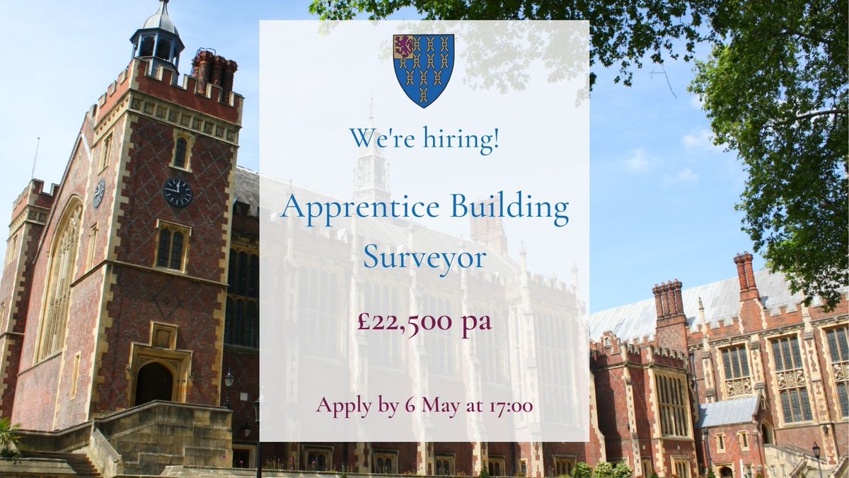 We're #hiring! We are looking for an Apprentice Building Surveyor: 🏠£22,500 pa 🏗️40 hours per week (Monday to Friday) To find out more and apply, head to ow.ly/VWgR50Rih6x Applications close on 6 May 2024 at 17:00