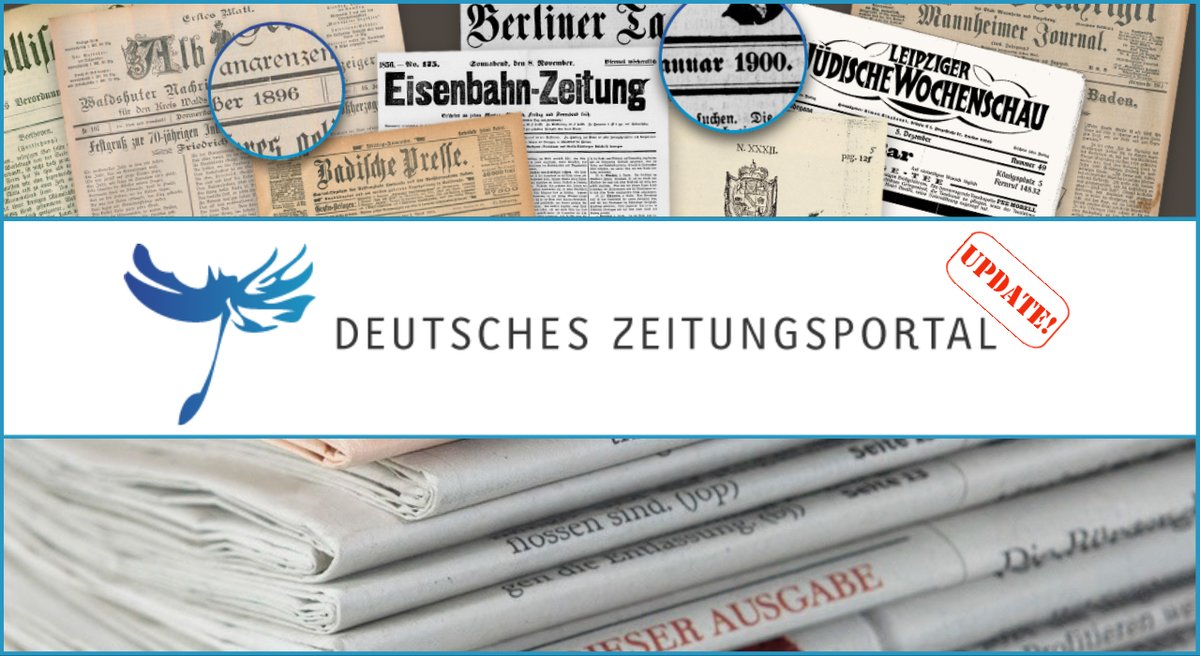 ddbkultur's tweet photo. Zuwachs im #Zeitungsportal!
Highlights:
https://t.co/0s3fkbpCTC https://t.co/yek36JzfxY