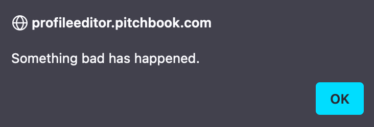 This is the best error message I've ever seen from any website:
