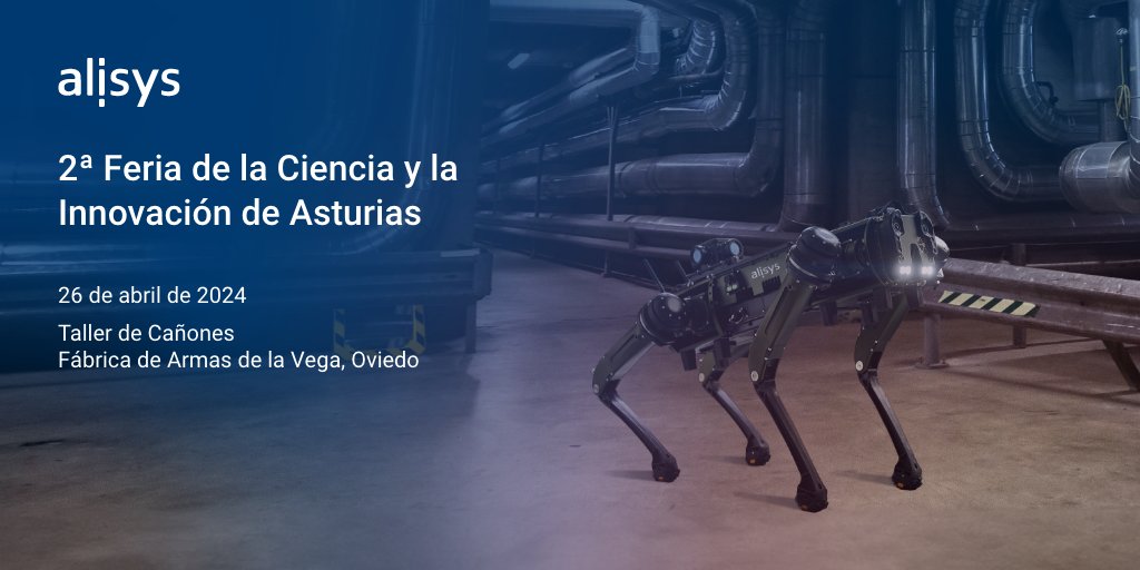 📢 ¡Volvemos a la Feria de la Ciencia e Innovación de Asturias! 

Visítanos y descubre nuestro proyecto Inspect 4.0, centrado en tecnologías digitales para inspección y vigilancia robotizada en entornos dinámicos.

Programa y entradas en t.ly/k9YYj