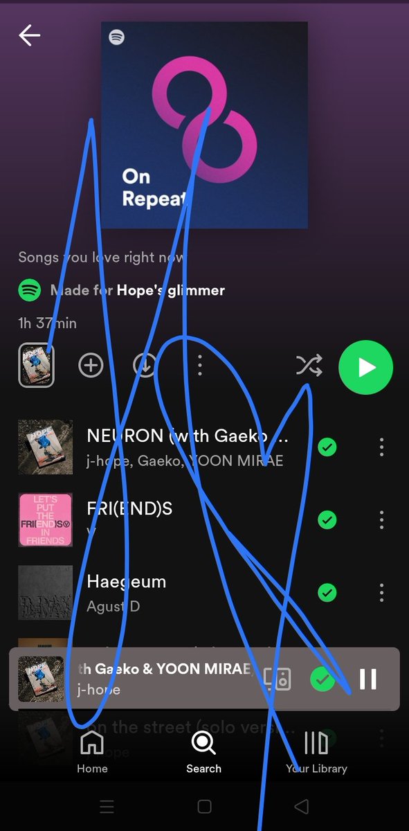 H_o_pe_f_i_l_m's tweet photo. NEURON CHALLENGE
1. Check if Neuron is at the top of your Spotify On Repeat playlist.
2. If it is: post a screenshot + a favourite photo of Hobi.
3. If it isn't: play HOTS and a focused playlist until it is. Then do 2.
Pass it on!
#NeuronChallenge #jhope_NEURON https://t.co/28eYFb0htI