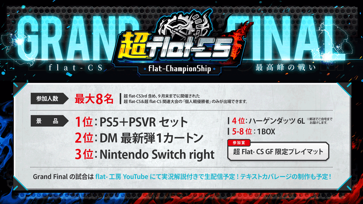 superflatCS's tweet photo. 超flat-CS 3rd in 愛知
📢5月5日(日)DAY2アドバンスは現在受付中！
受付はこちら
https://t.co/aAWhccjU5Z
リポストキャンペーン第2弾を開催！
《轟く覚醒 レッドゾーン・バスター》
2枚セットが当たる！
▽参加条件
1.@superflatCSをフォロー
2.この投稿をリポスト
3.期限は4月26日23:59まで
#超flat https://t.co/VqPgvnZbEa