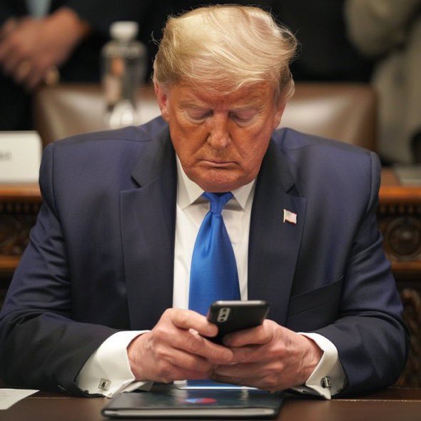 If Trump uses his phone ONE more time in the courtroom — in open disregard of the judge’s orders — his phone should be CONFISCATED. Who agrees? ✋