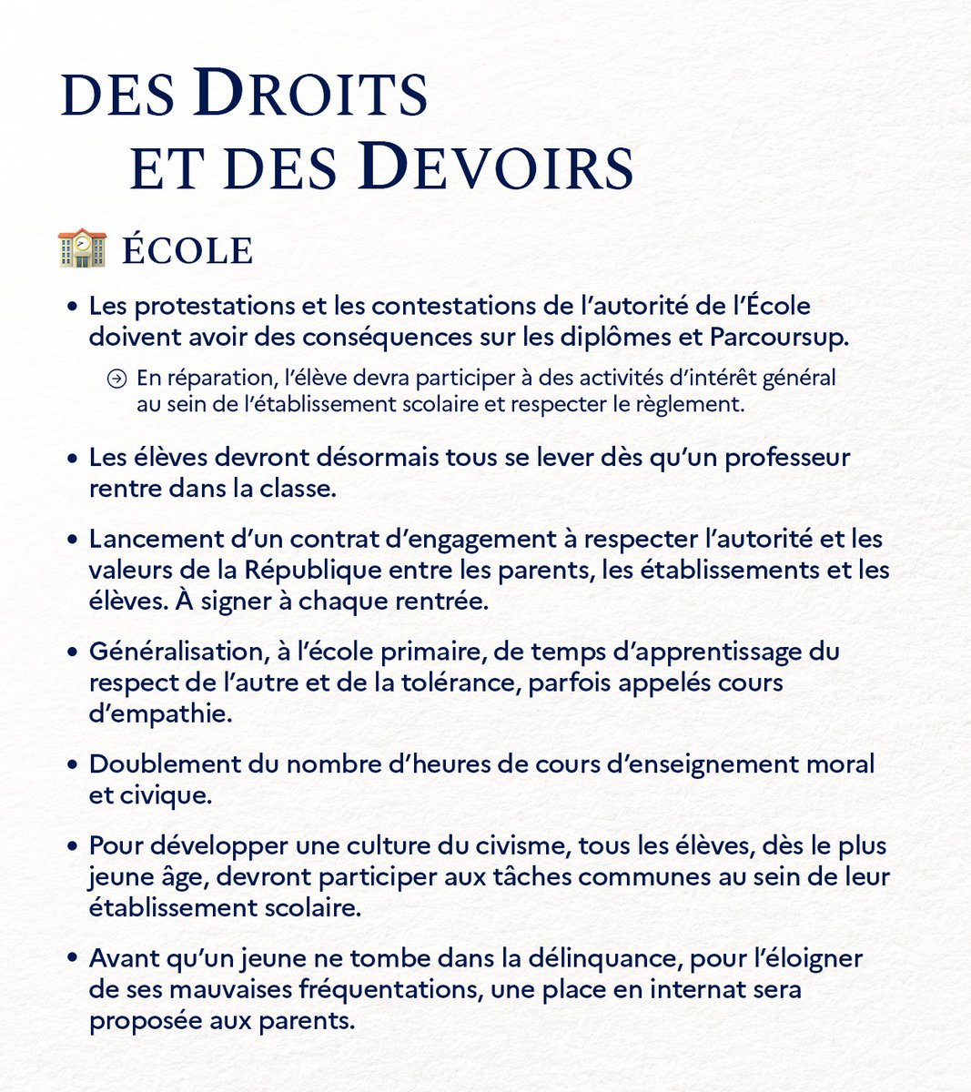 GabrielAttal's tweet image. Restaurer l’autorité à tous les niveaux : dans la famille, à l’école et dans les rues, voici le cap et la réponse de l'État en réponse à ceux qui refusent la règle commune.