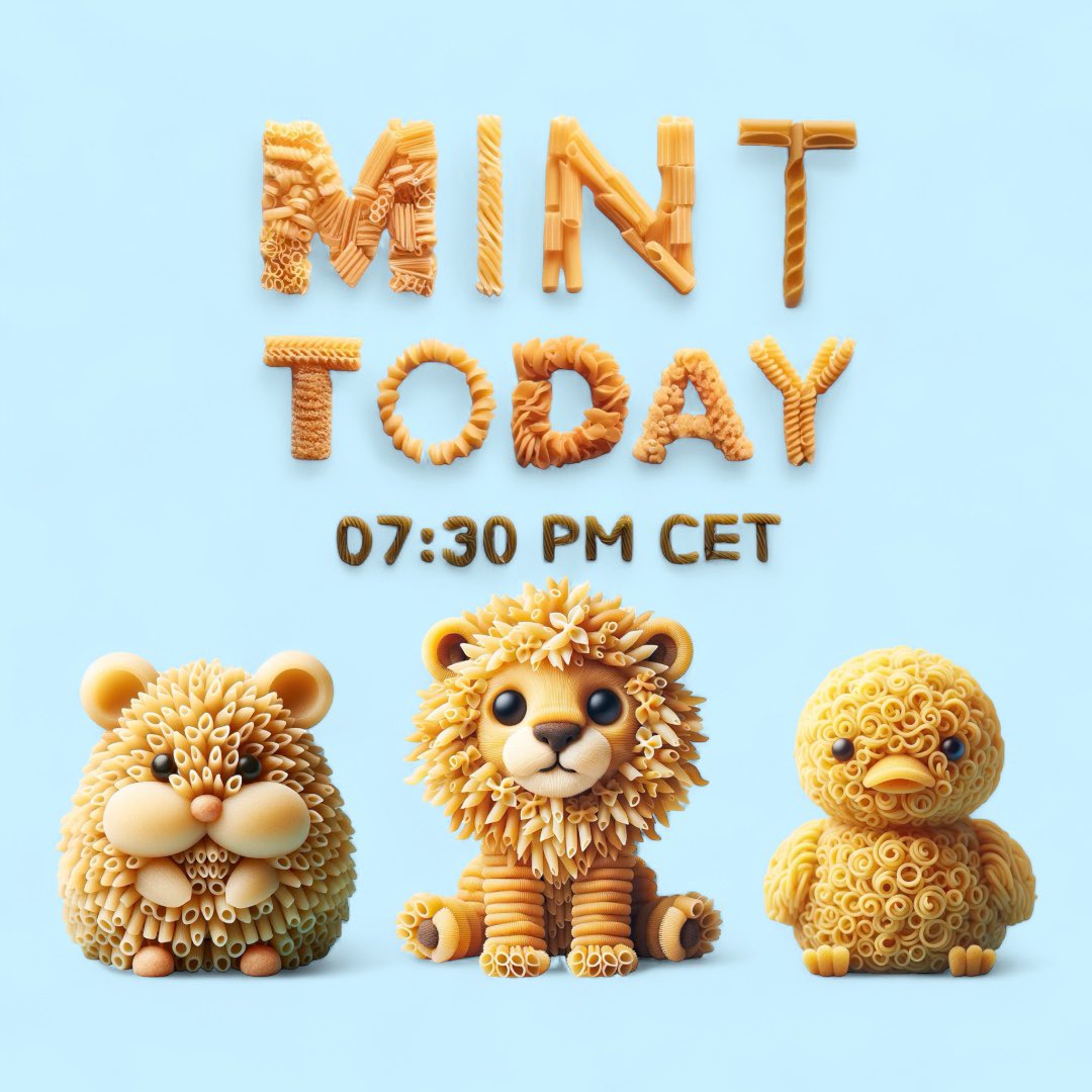 crypto_freak__'s tweet photo. 🚨🍜 The #NoodAnimals NFT mint is almost here! Minting starts at 07:30 PM CET. Get ready to secure your cute digital pasta pal in just a few hours. Head over to @opensea to be part of our pasta-loving community! 🚀 #NFT #Base #Based #Opensea #MintTime https://t.co/2iRMdCt0LF