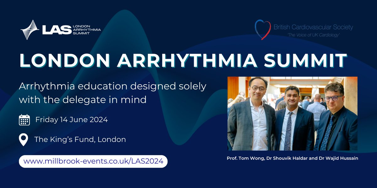 The #LDNArrhythmiaSummit is in the @BritishCardioSo's Community Events Calendar, but is it in yours? Secure your place at #LAS2024 now and add it to your calendar: millbrook-events.co.uk/LAS2024 Be quick, over 50% of places have been taken!🏃‍♀️ #Arrhythmia #EPeeps #YoungEP
