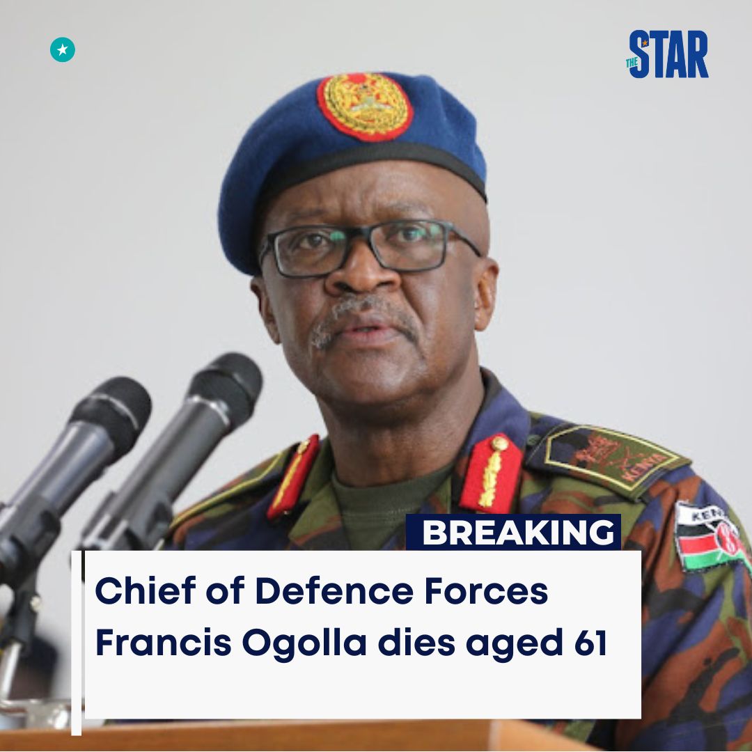 The Chief of Defence Forces Francis Ogolla is dead. Ogolla died after a chopper he was travelling in alongside other officials crashed in Kaben, Marakwet East on Thursday.