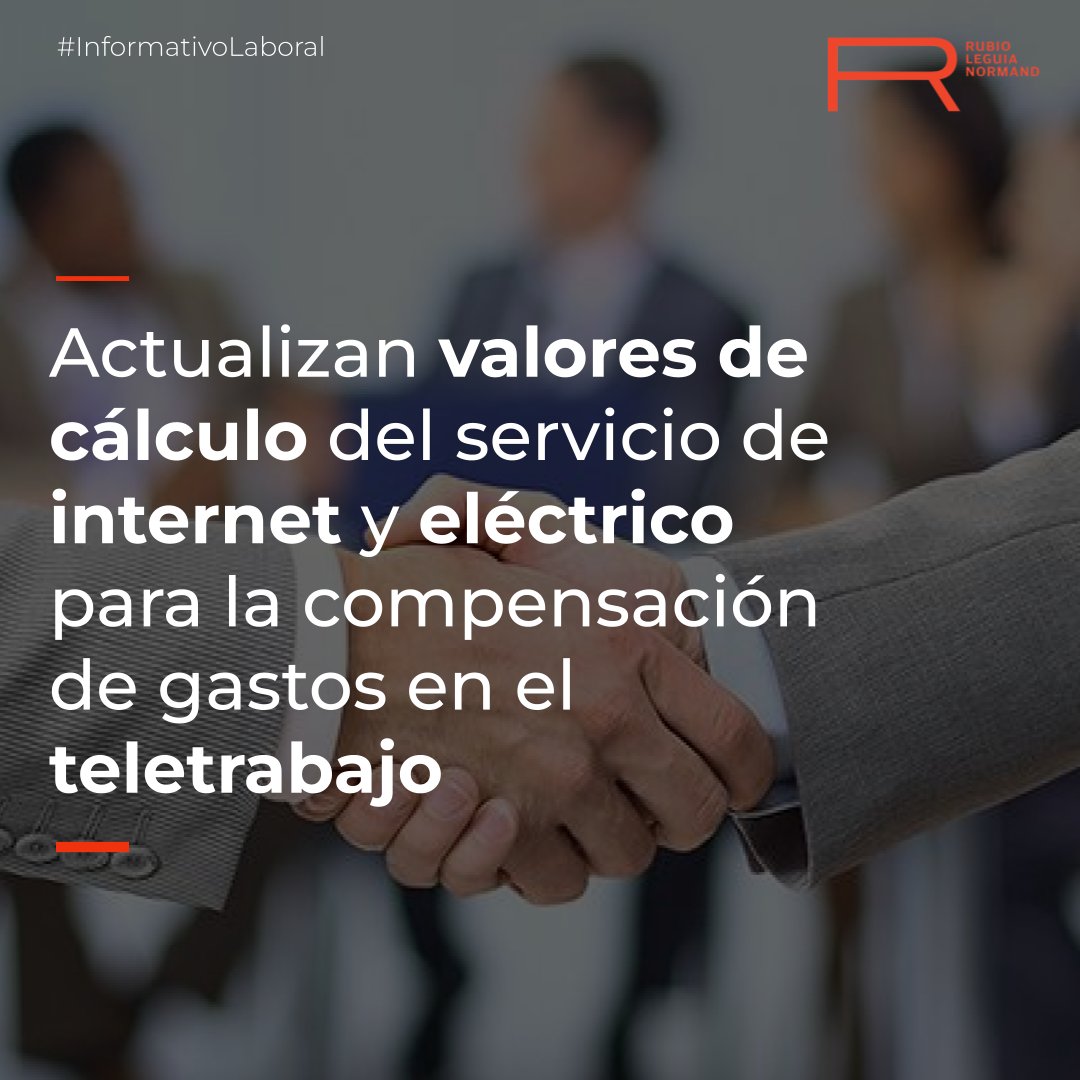 RubioLeguia's tweet photo. #Laboral | Actualizan valores de cálculo del servicio de internet y eléctrico para la compensación de gastos en el teletrabajo.
 
⬇️ Revisa el informativo completo y los anexos en nuestra página web:
https://t.co/lnjb5fcwz6

Más información en consultalaboral@rubio.pe https://t.co/Z0W0kwSk9P