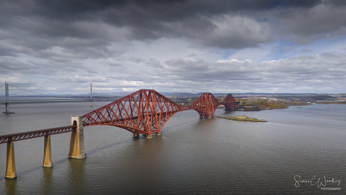 'Across the Firth of Forth' The iconic Forth Bridge catching the light yesterday #WorldHeritageDay