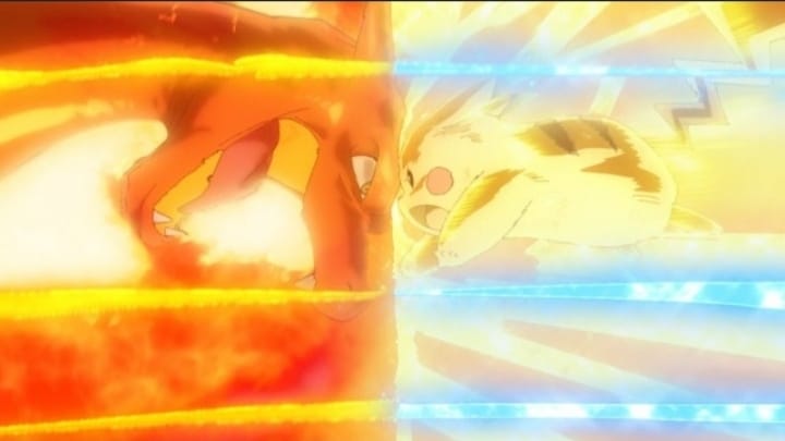 #Pokemon final moves collision 💥 at end of the battles. #アニポケ #anipoke
