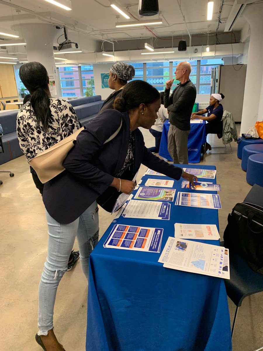 Thank you to @bksteamcenter for hosting MOIA, Kings County Hospital, Brooklyn Hospital, and more during the STEAM Community Health Fair. MOIA shared information about city rights & resources & connected with #Brooklyn community members.