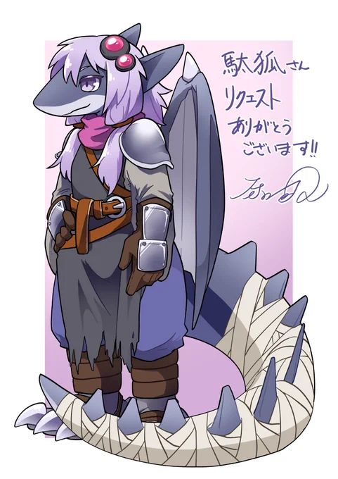 納品したの紹介!キャラ指定以外はお任せでとのことだったのでクライアントさんの動画見に行ってリクエストされた子が出てくる動画を見ながら描かせてもらいました。リクエストありがとうございました! #Skeb #Commission より 