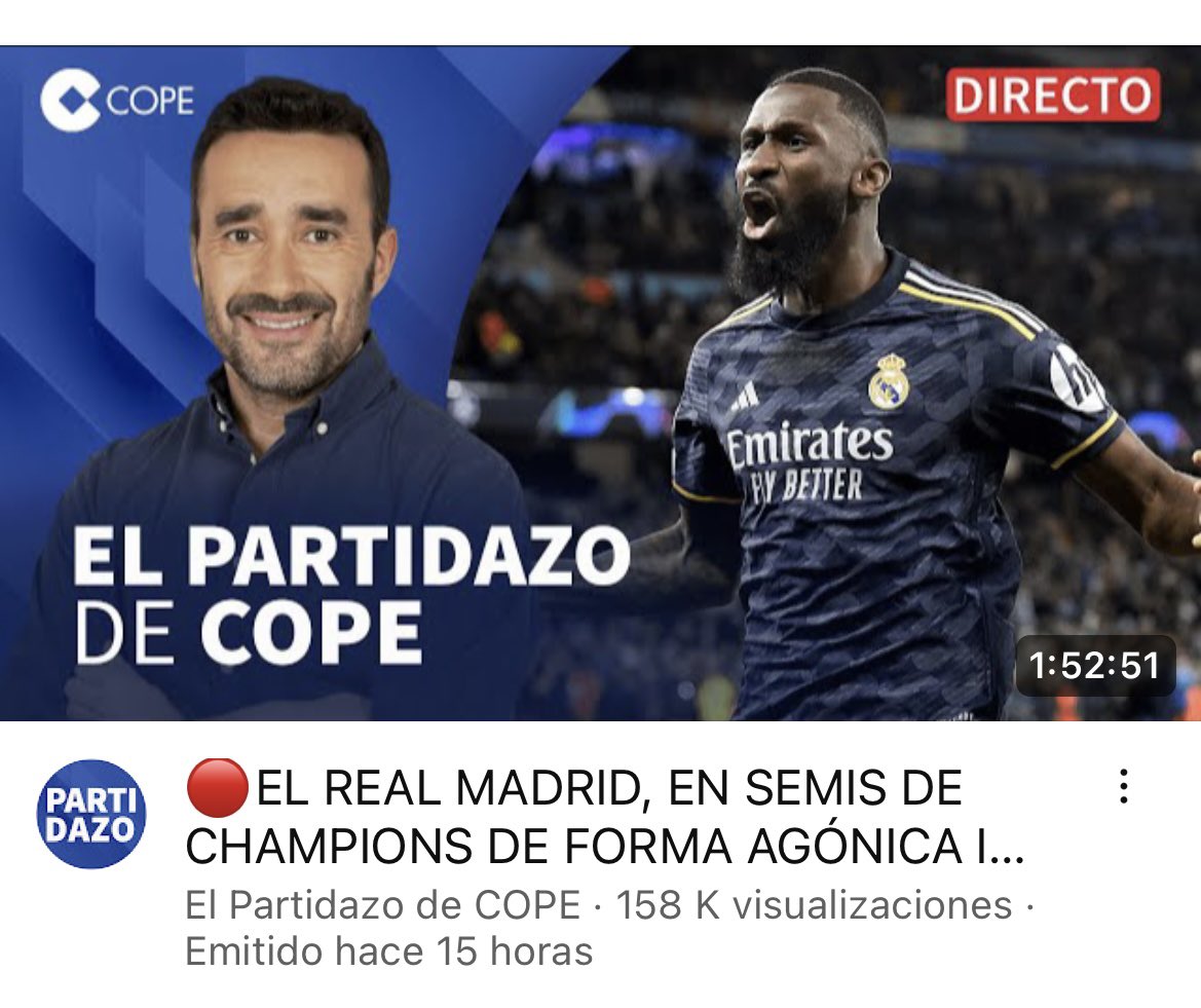 🔝Tres vídeos 📲💻 de @tjcope y @partidazocope con Paco González🎙️ @lamacope🗣️ @juanmacastano con el espectáculo radiofónico de @deportescope en #Champions en el TOP 10 MUNDIAL de @YouTube🔝@COPE