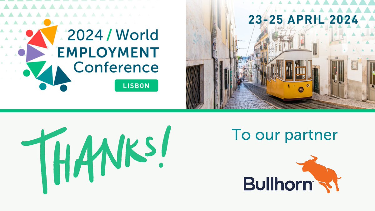 Our annual conference #WEC2024Lisbon would not be THE gateway to #HRservices industry excellence without the support of our partners. Shout out to @Bullhorn ! Don't hesitate to engage with them during the conference! bullhorn.com