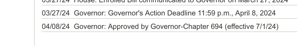 Virginia’s governor signed the #NIL bill today. It goes into effect July 1. That means starting July 1 universities in VA can directly pay NIL compensation to college athletes. State legislation continues moving things forward with respect to college athlete compensation.