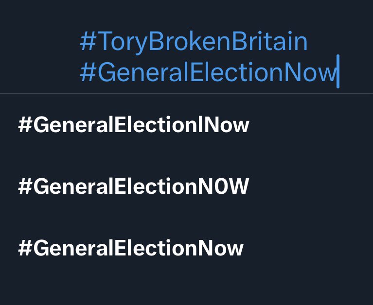 What’s going on with subtle typos in predicted hashtags? Notice the extra lower case ‘L’ and the ‘zero’ in ‘NOW’. I first clocked our corrupt fascist government doing this a few years ago during the pandemic. Is dumping incorrect hashtags onto Twitter an actual thing? #GTTO