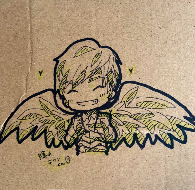 crazy_for_Dae's tweet photo. 前に私がコロナで寝込んでた時にプレゼントを送ってくれて、その箱の裏に隠れテソンくんが…🥹🪽
(テソンくん=天使やねんって言ったから 画像検索して描いてくれたのかも✨️)
アイコンに使わせてもらっても大丈夫か聞いたら改めて描いてくれて…
本当に本当にありがとう😭🫶✨️
宝物や✨️
2024.4.18 https://t.co/CLMC1D0WCQ