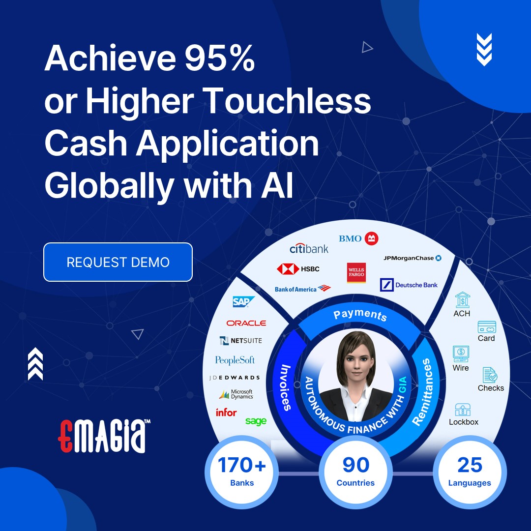 EmagiaCorp's tweet photo. Transforming the way corporations are competing and how they are interacting with customers, vendors, and distributors. #cashapplication #cashapplicationsoftware #ai #gia #sap #oracle #jdedwards #netsuite https://t.co/qoka7N7bXy https://t.co/RFQ8ZWJEeO