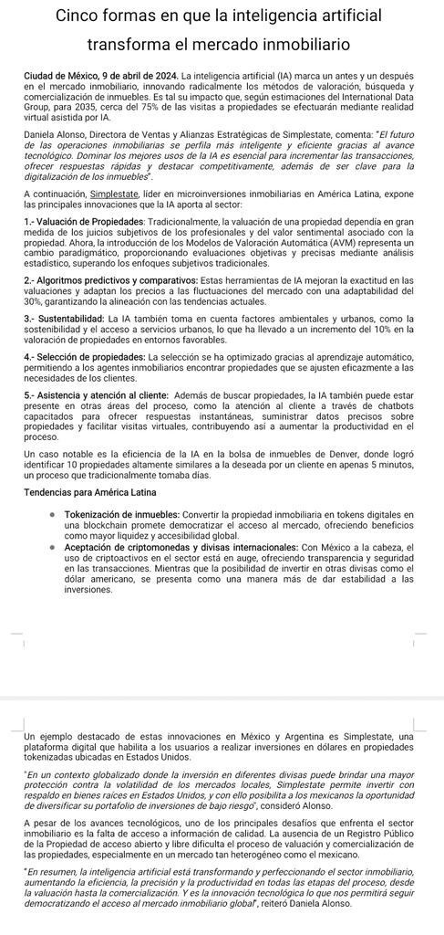 Cinco formas en que la inteligencia artificial transforma el mercado inmobiliario