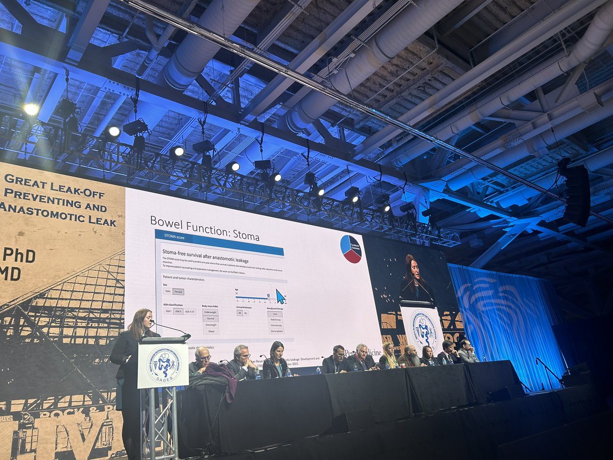 <a href="/SWexner/">Steven D Wexner MD, PhD</a> <a href="/patsyllamd/">Patricia Sylla</a> <a href="/QDenost/">Quentin Denost</a> <a href="/jeremielefevre/">jeremielefevre</a> <a href="/justinmaykel/">Justin Maykel</a> <a href="/voshaffer/">Virginia Shaffer</a> <a href="/albertoarezzo/">Alberto Arezzo</a> <a href="/SaurNicole/">Nicole M Saur, MD</a> gave a great overview of the chronic sequelae of leaks - oncologic outcomes, high permanent stoma rates, worse #Lars and delayed functional decline