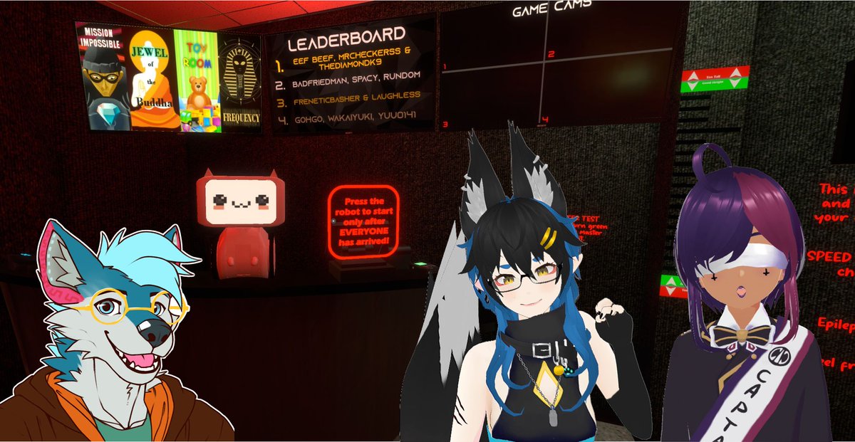 🔒🔒Heyo! <a href="/Riyou_Kisa/">Riyou Kisa🦊⚠️💀 | COMMS ⏸️</a> , <a href="/v3rnekovirus/">V3rnekoVirus | Pre-Debut | Redesign Soon</a>  &amp; me will be doing an escape room tomorrow in VRChat, 19th Apr at 9pm! 
Feel free to join us and watch us try to use our collective braincells to escape, and complete the world!
🔒🔒#vrchat #escaperoom