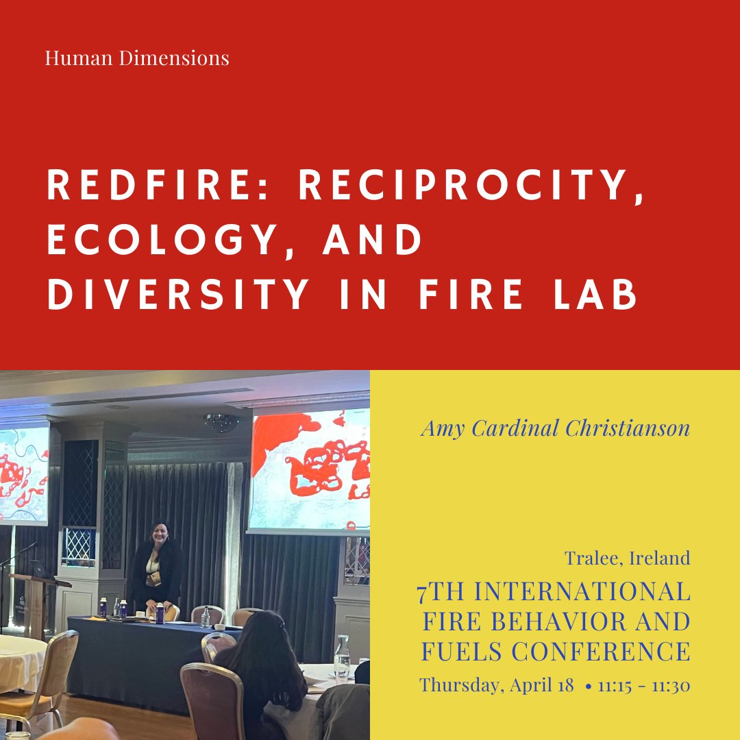 🔥Final moments at the 7th International Fire Behavior and Fuels Conference! Dr. Amy Cardinal Christianson, co-founder of FNWEP, finalizes her participation by presenting REDFire: Reciprocity, Ecology, and Diversity in Fire Lab today in Tralee, Ireland. #FBF2024 #FNWEPengagement