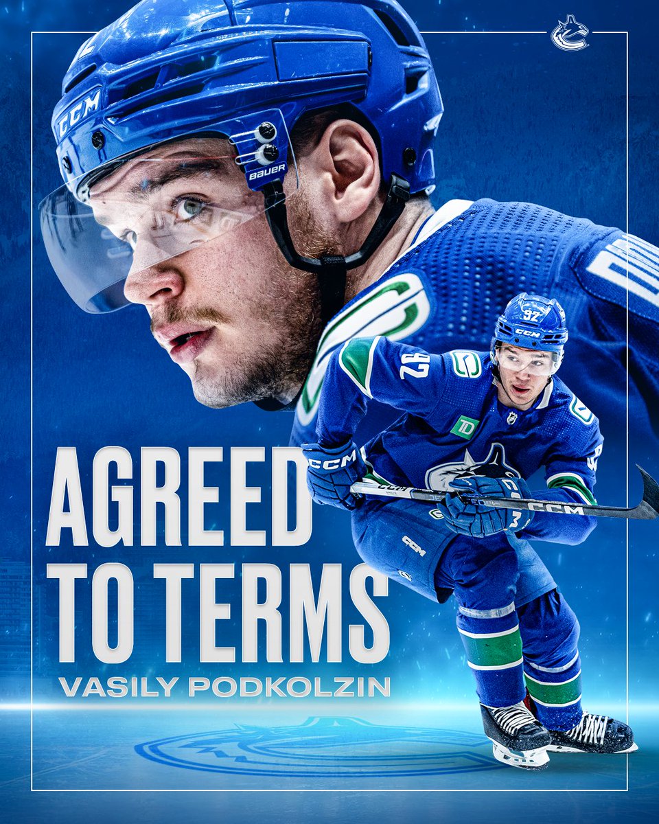 Canucks's tweet photo. Vancouver Canucks General Manager Patrik Allvin announced today that the club has agreed to terms with forward Vasily Podkolzin on a two-year contract.

DETAILS | https://t.co/nwfjxXWn1i https://t.co/bJIYkL5C1c