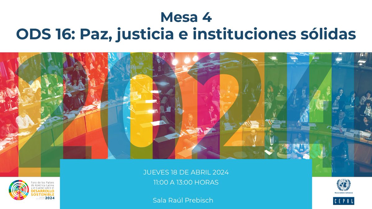 💡☮️⚖️Súmate al debate sobre la implementación del Objetivo de Desarrollo Sostenible 16 sobre paz, justicia e instituciones sólidas en la séptima reunión del #ForoALC2030 que se celebra en #Chile🇨🇱.
🔴 EN VIVO 👉 live.cepal.org
#ODS16 #ObjetivosMundiales