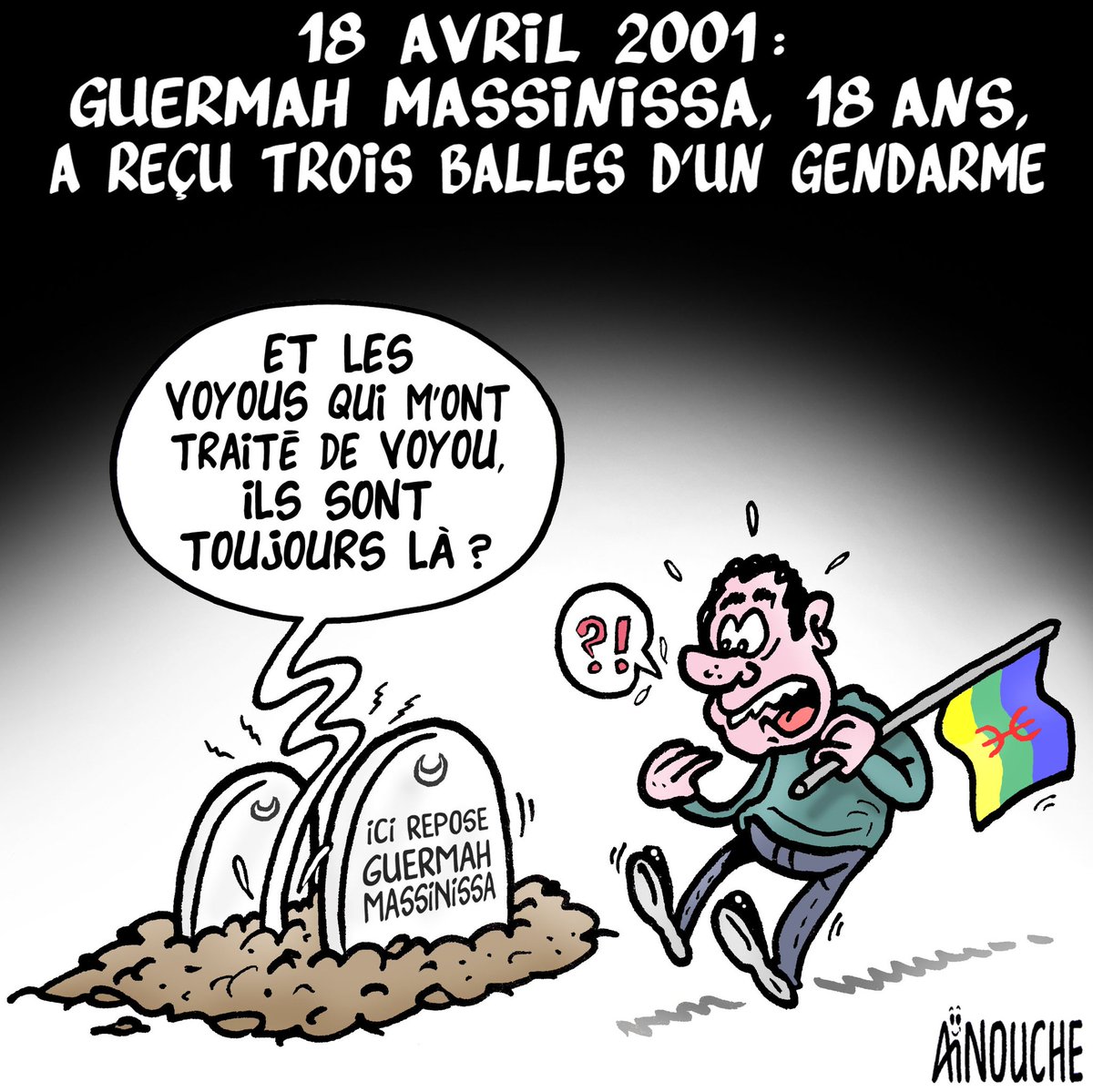 #Hommage Le 18 avril 2001, Guermah Massinissa, 18 ans, a reçu trois balles d'un gendarme