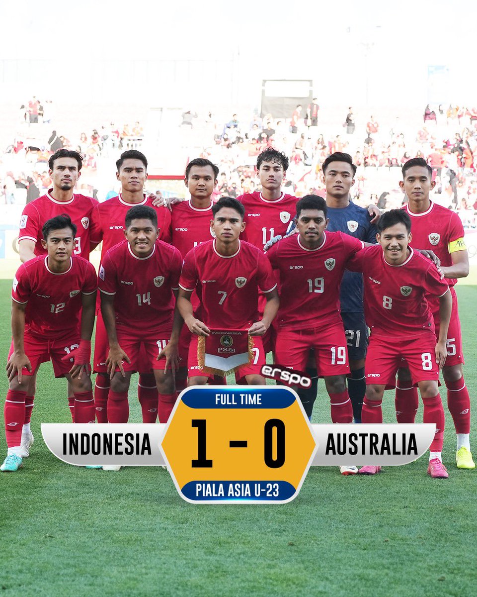 Alhamdulillah 3 poin untuk Garuda Muda! Luar biasa perjuangan seluruh pemain Timnas Indonesia U-23. Tak kenal lelah dan terus fight sepanjang laga. Belum saatnya puas, karena masih ada satu pertandingan penentu melawan Yordania. Semangat Garuda #KitaGaruda #GarudaMendunia