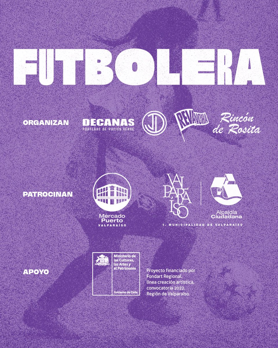 Jornada de cultura fútbol en Mercado Puerto, Valparaíso. Sábado 20 de 10:00 a 18:00 hrs.

Cuando hacemos equipo, la jugada colectiva nos resulta mas simple y la belleza de un buen toque de balón puede resultar en un gol mágico.